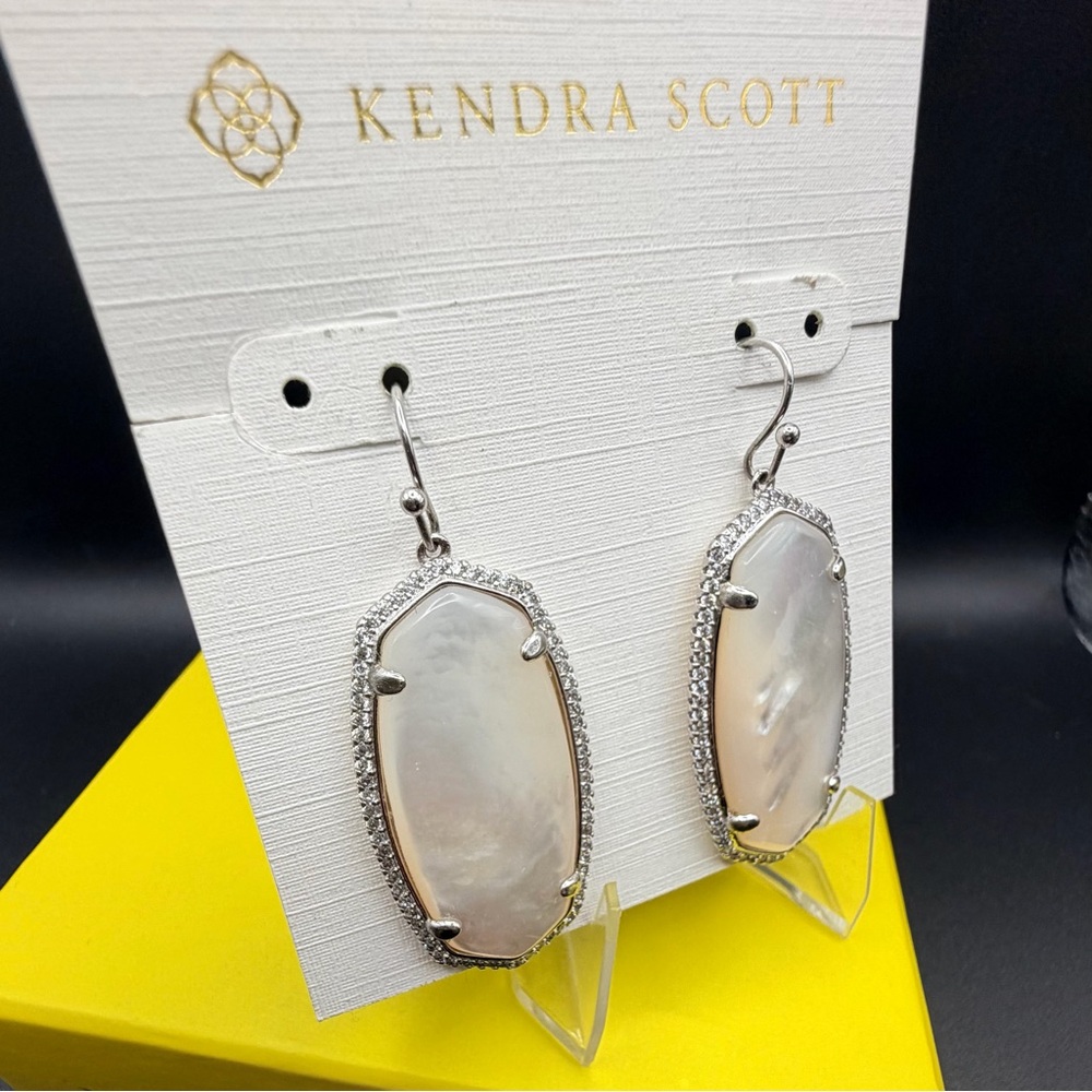 Kendra Scott Elle Drop Earrings Ivory MOP Pavé | Elevated Classic Boutique - Picture 3 of 6